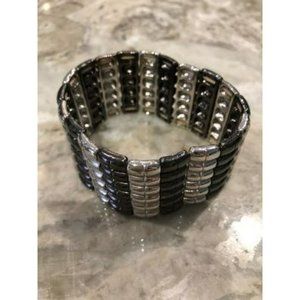 Hematite & Silver Stretch Bracelet